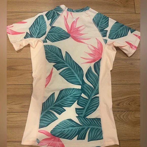 Hurley Leaf Print RashGuard medium UPF 50 - Picture 4 of 6